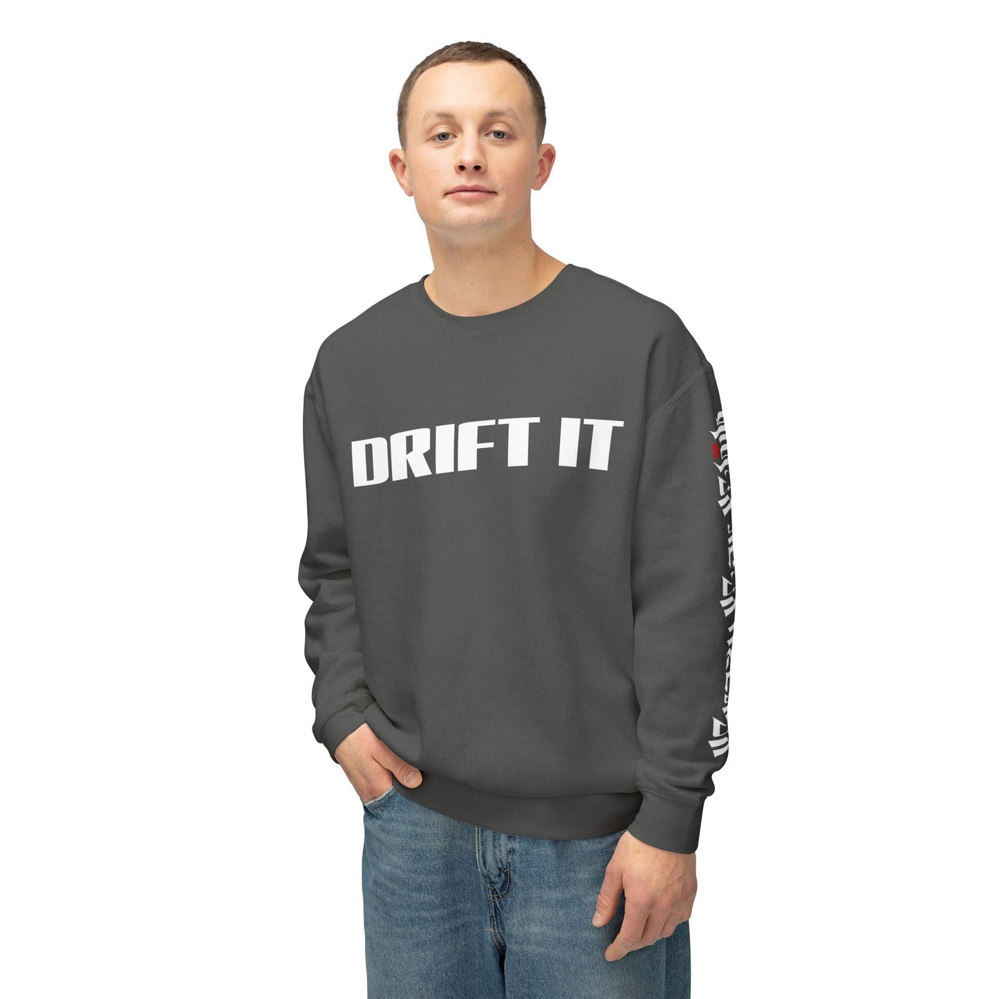 Drift It Unisex Lightweight Crewneck Sweatshirt (Left Sleeve Logo)