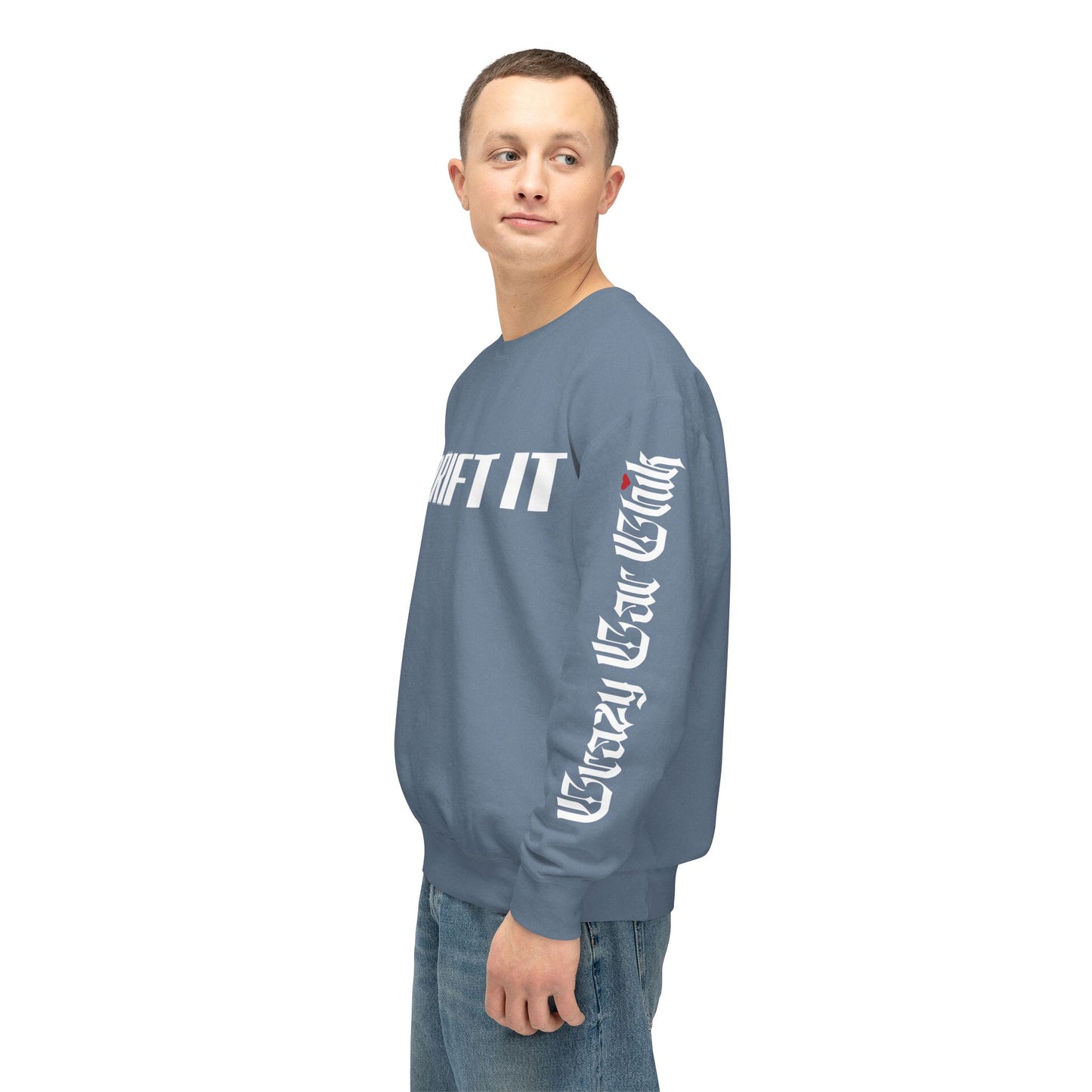 Drift It Unisex Lightweight Crewneck Sweatshirt (Left Sleeve Logo)