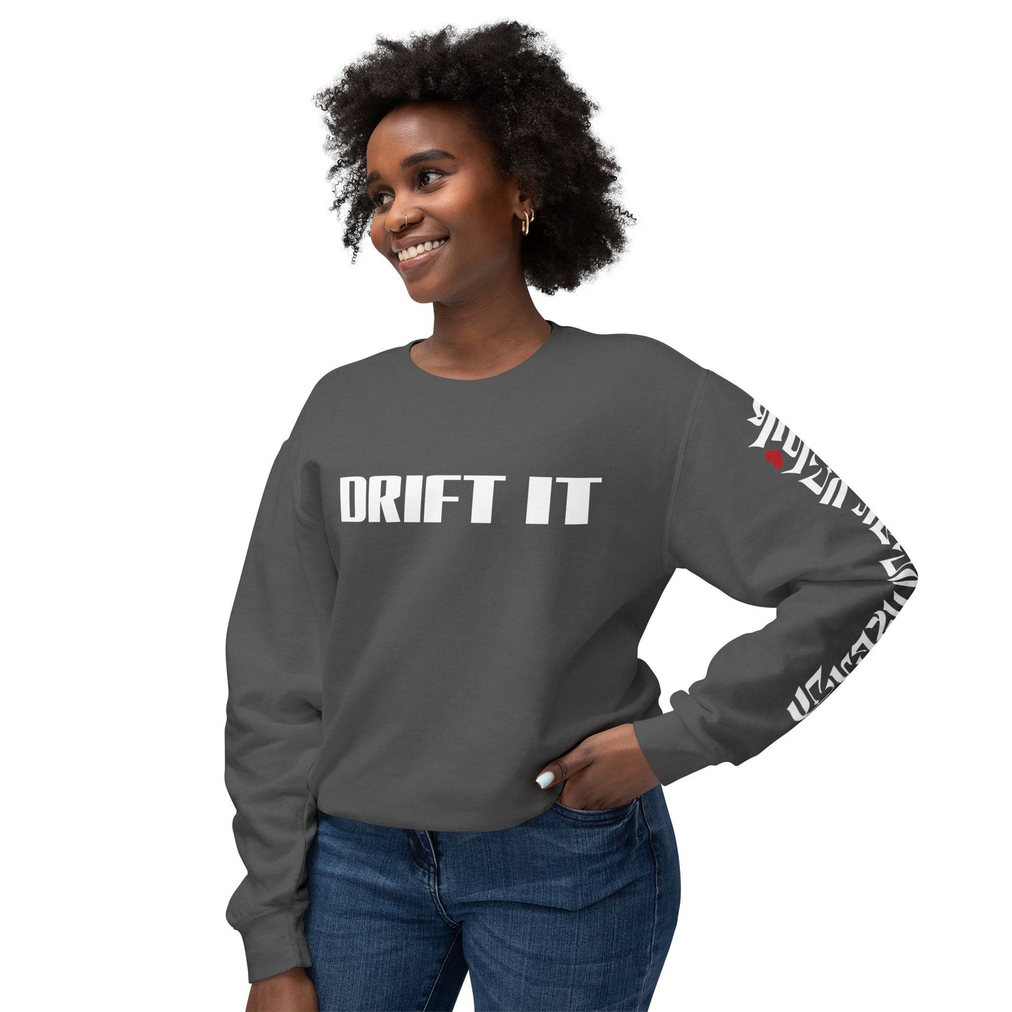 Drift It Unisex Lightweight Crewneck Sweatshirt (Left Sleeve Logo)