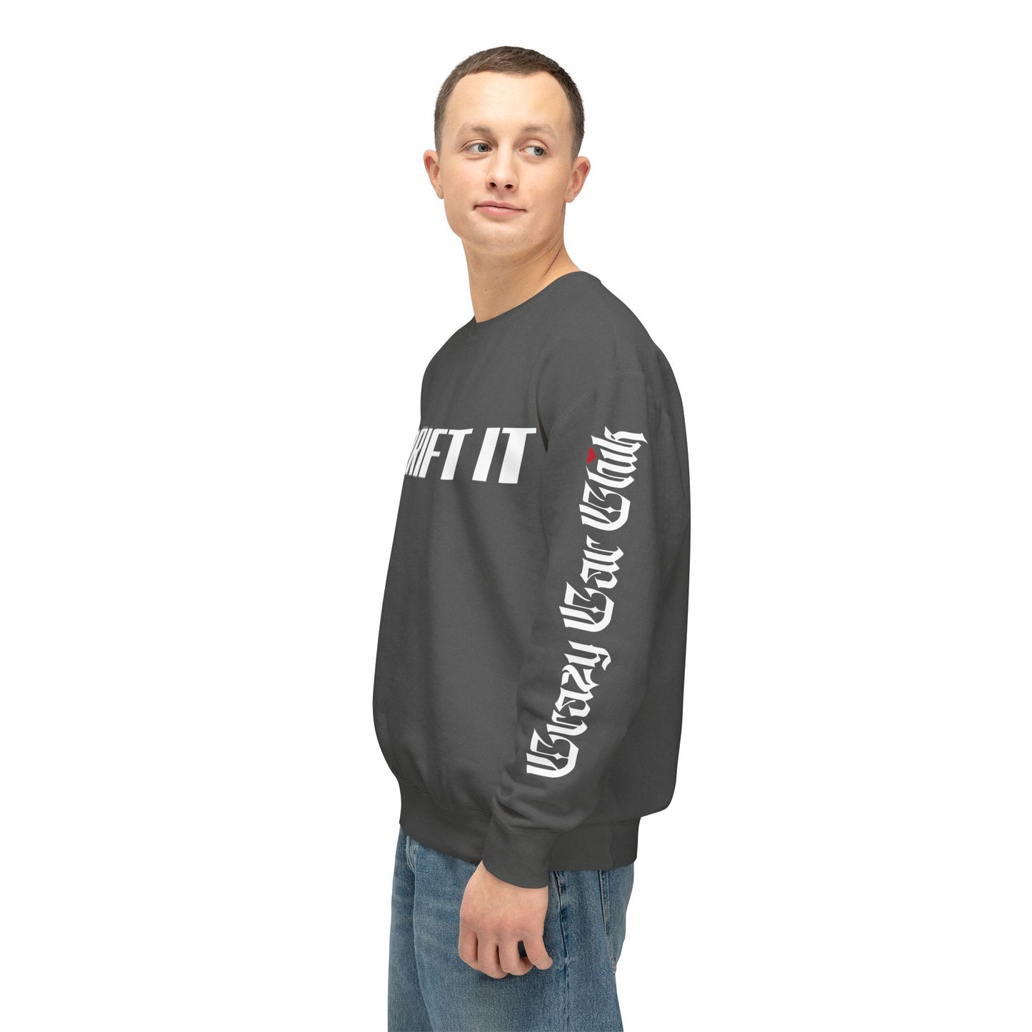 Drift It Unisex Lightweight Crewneck Sweatshirt (Left Sleeve Logo)