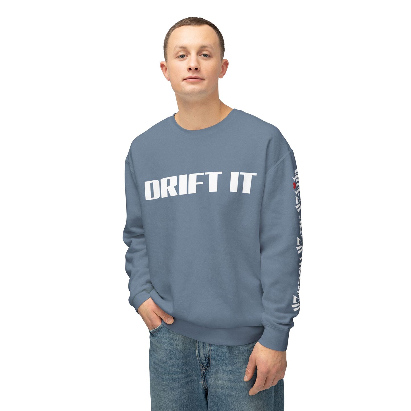 Drift It Unisex Lightweight Crewneck Sweatshirt (Left Sleeve Logo)