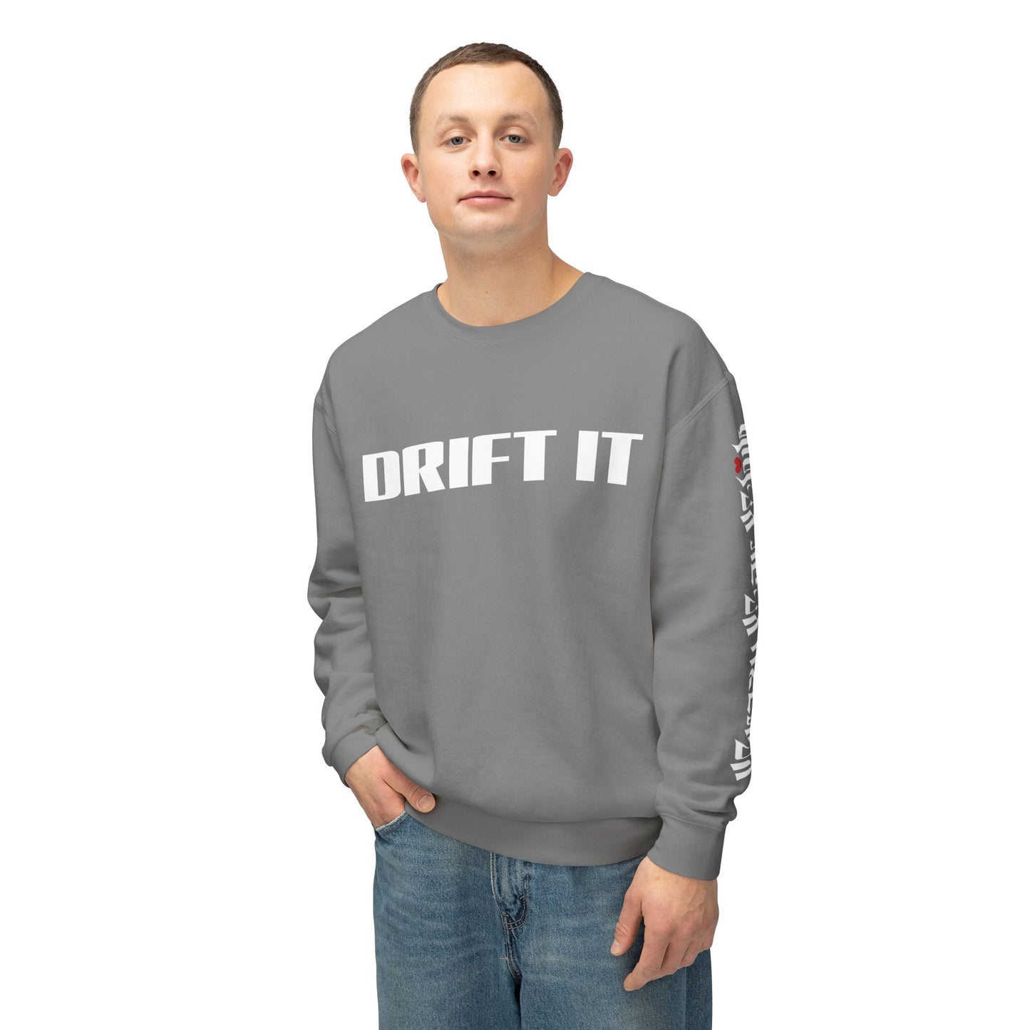 Drift It Unisex Lightweight Crewneck Sweatshirt (Left Sleeve Logo)