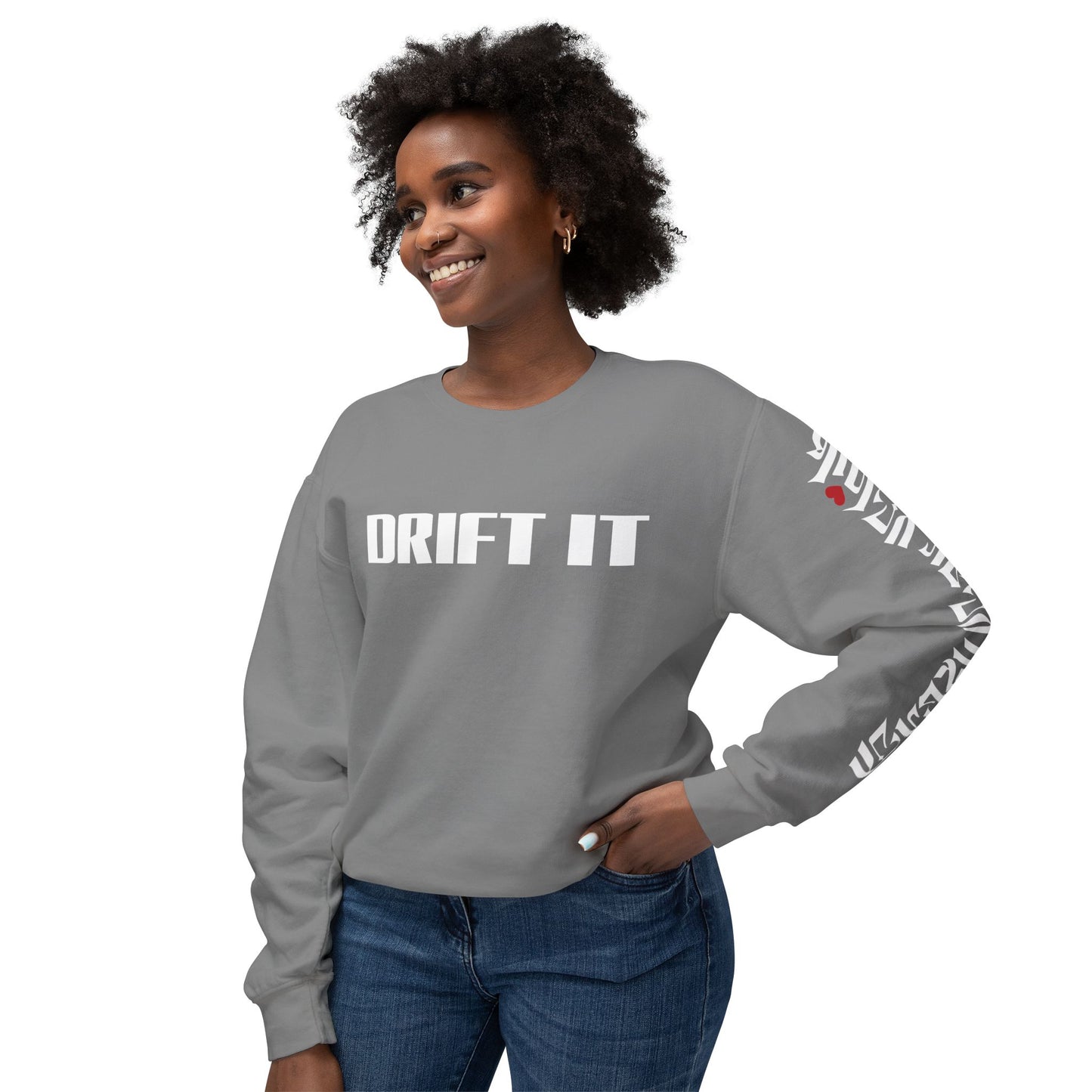 Drift It Unisex Lightweight Crewneck Sweatshirt (Left Sleeve Logo)