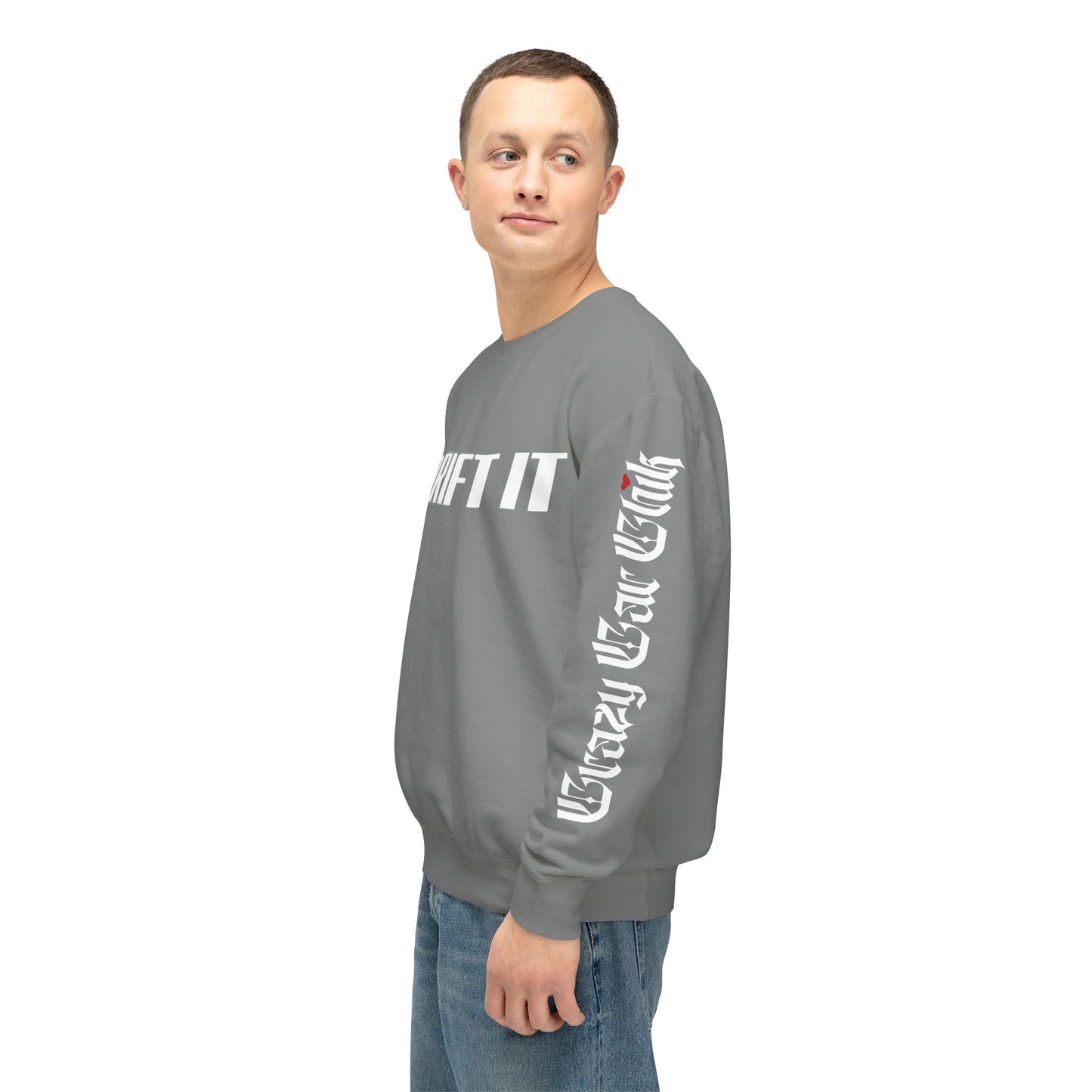 Drift It Unisex Lightweight Crewneck Sweatshirt (Left Sleeve Logo)