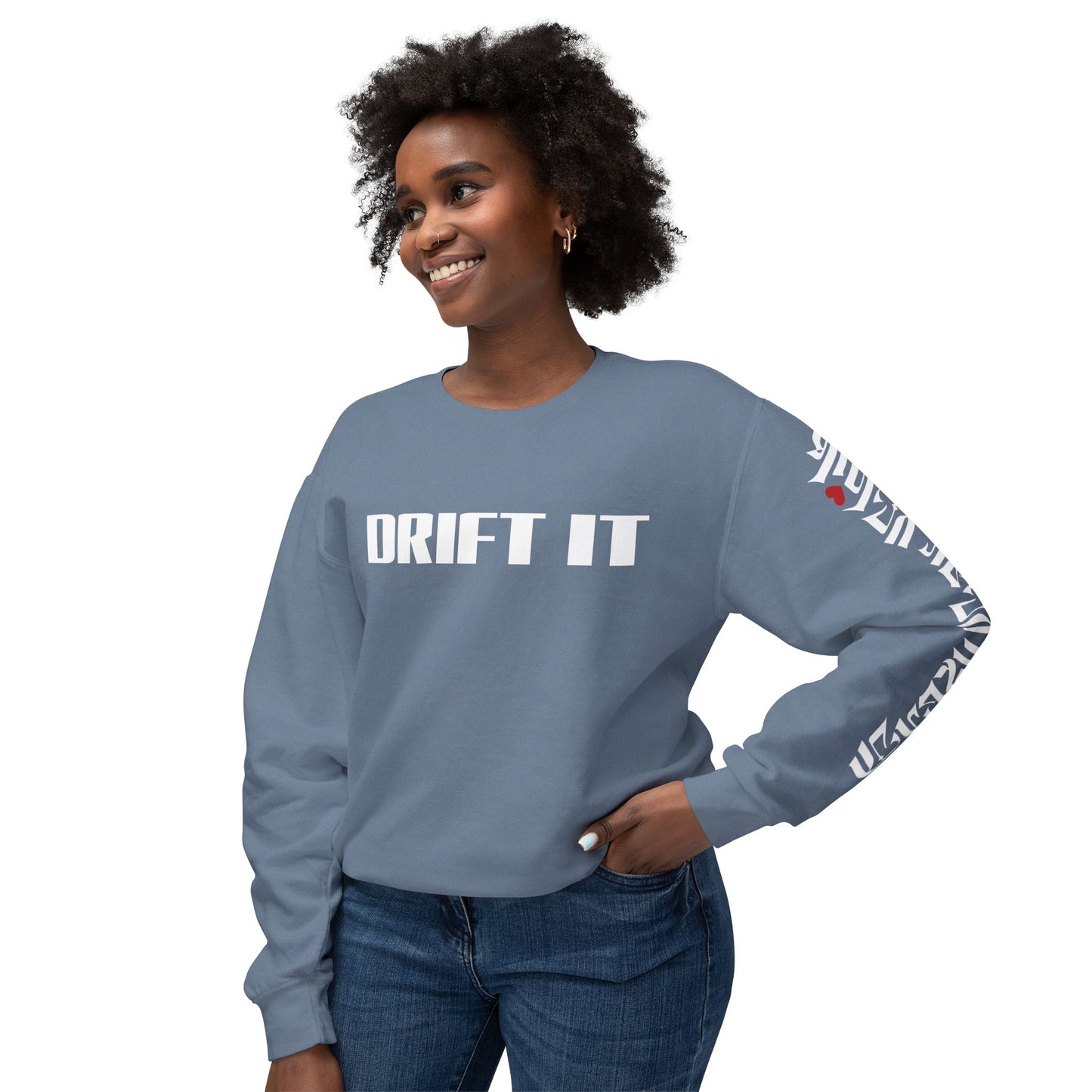 Drift It Unisex Lightweight Crewneck Sweatshirt (Left Sleeve Logo)