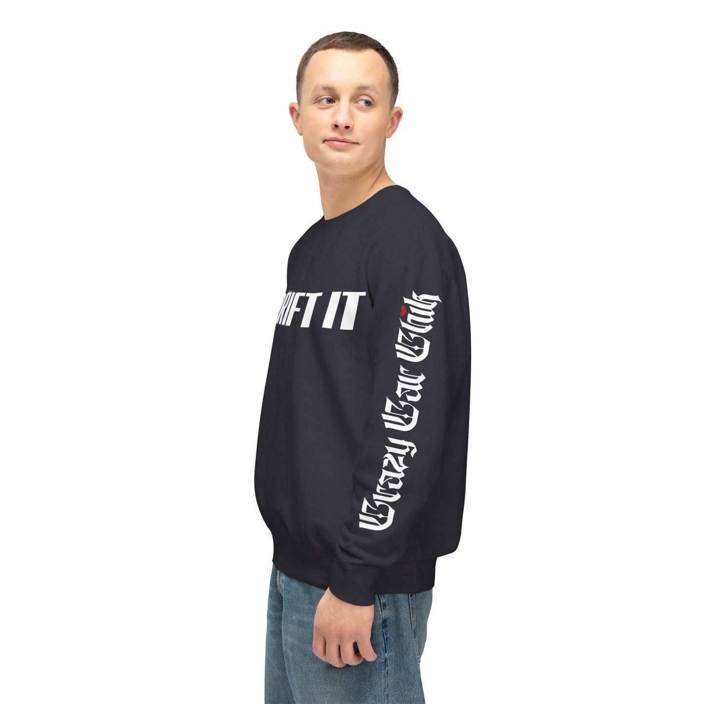 Drift It Unisex Lightweight Crewneck Sweatshirt (Left Sleeve Logo)